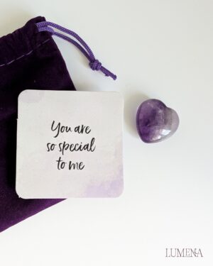 Amethyst Pocket Heart + Sentiment Card