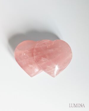 Rose Quartz Two Hearts Carving